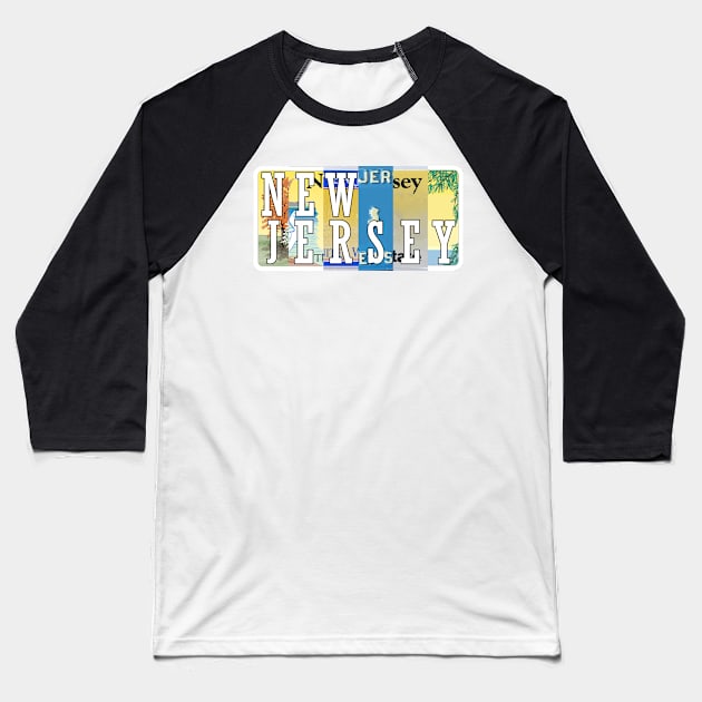 New Jersey License Plates Baseball T-Shirt by stermitkermit